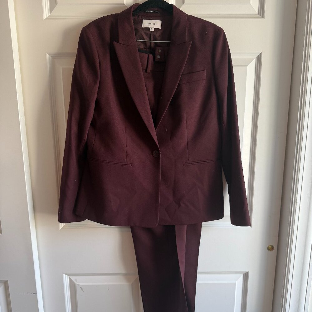 Reiss Freya Berry Wool Suit | Tailored Blazer & Pants | US 12 / 14